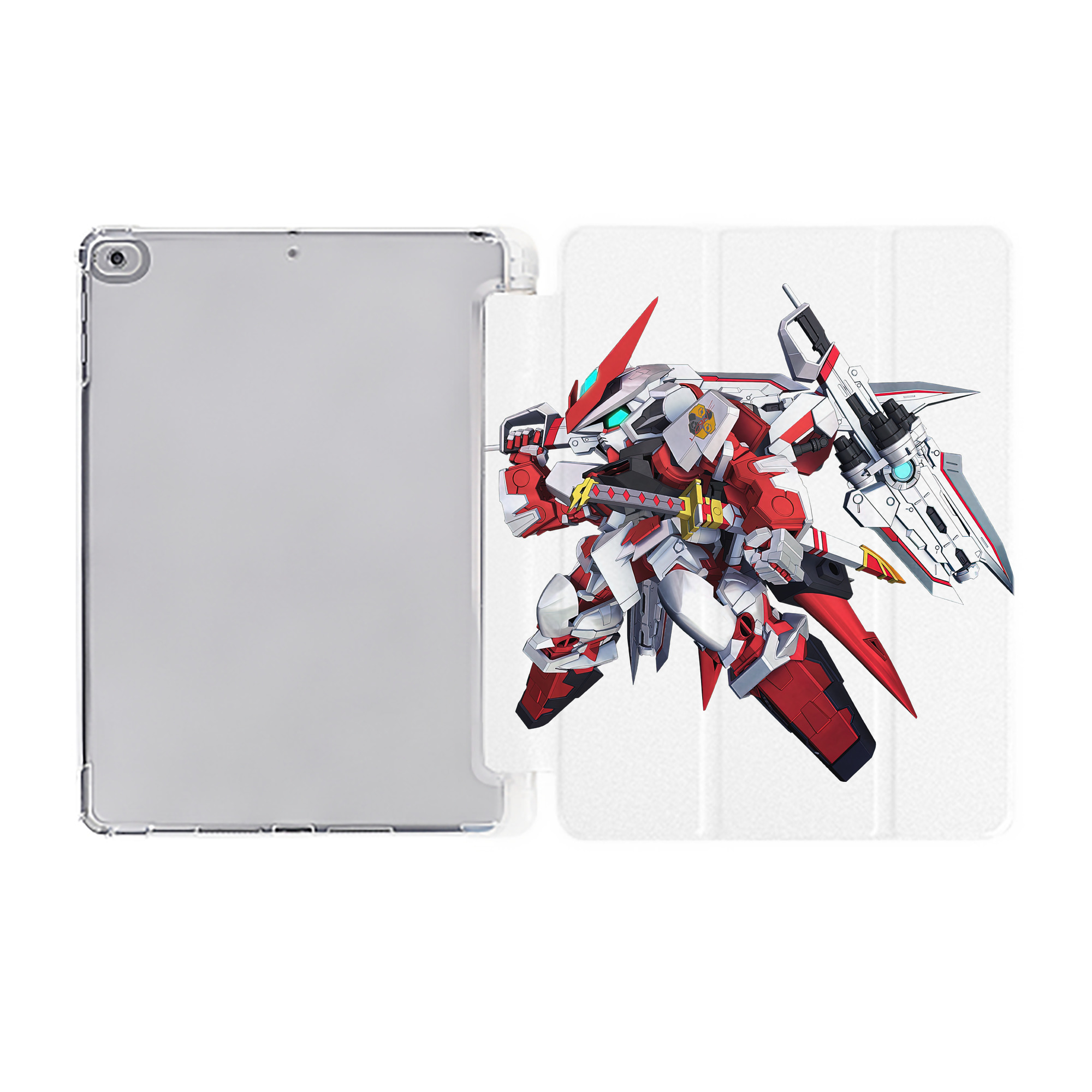 （画像用） 機動戦士ガンダム Mobile Suit Gundam IPad ケース ペン収納付き 三つ折りスタンド PUレザー×シリコン 対応機種9.5/10.5/10.9インチ
